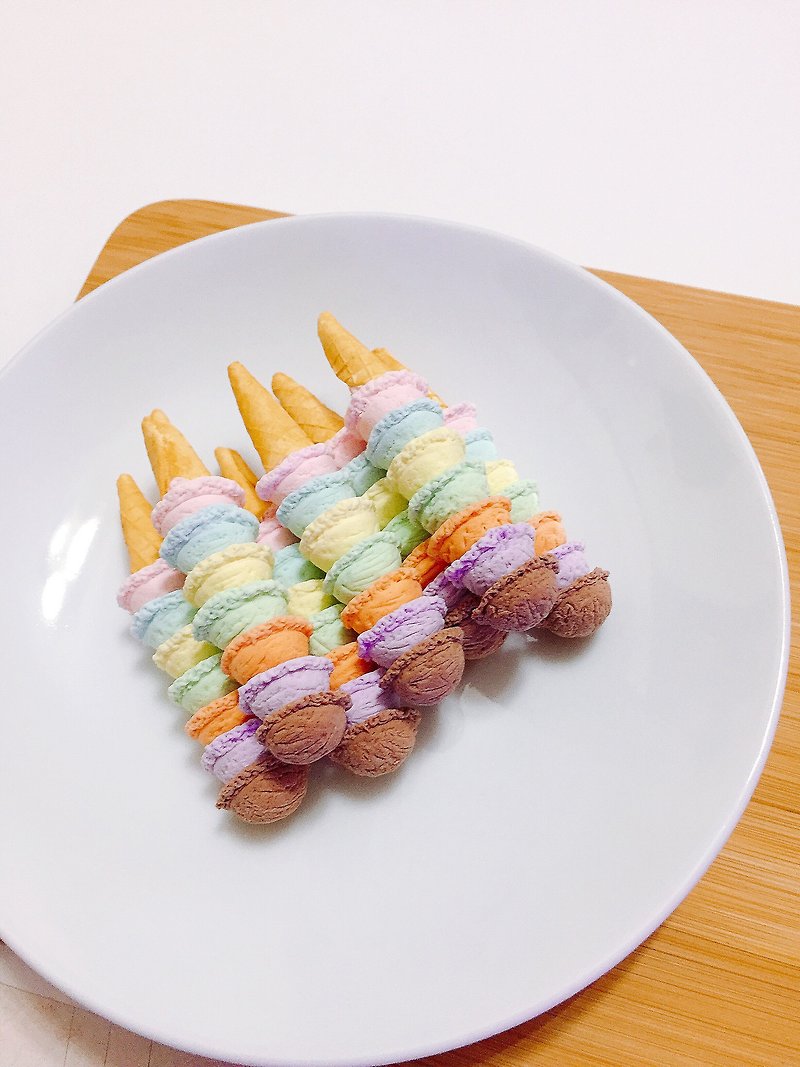 夢幻七色彩虹冰淇淋雪糕小掛件 | 仿真甜品黏土製掛件 - 其他 - 黏土 多色