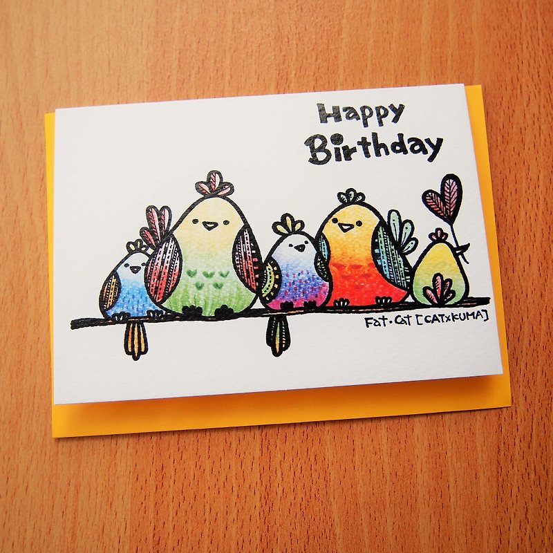Birthday Card-Happy Birthday to you tweeted~ - Cards & Postcards - Paper Multicolor