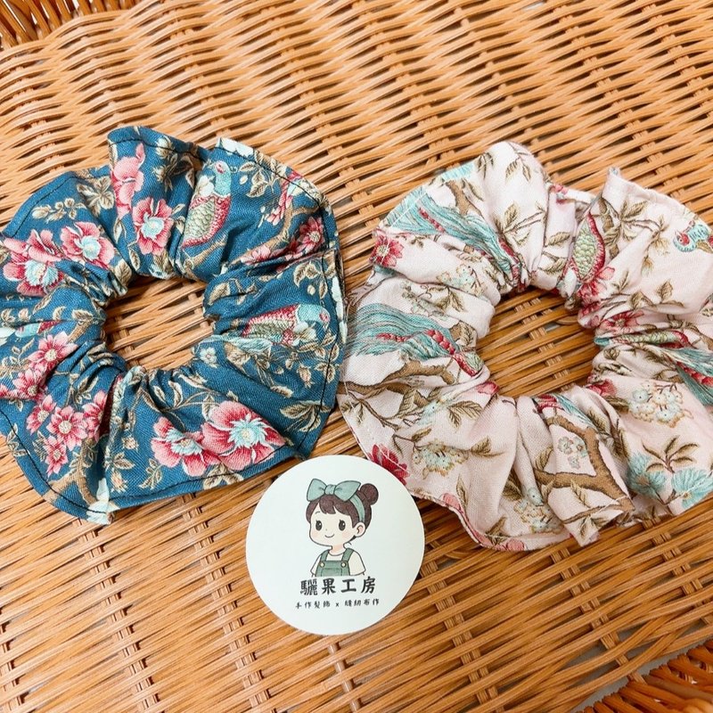 錦羽 | 中國風 | 大腸圈 - 髮夾/髮圈 - 棉．麻 粉紅色