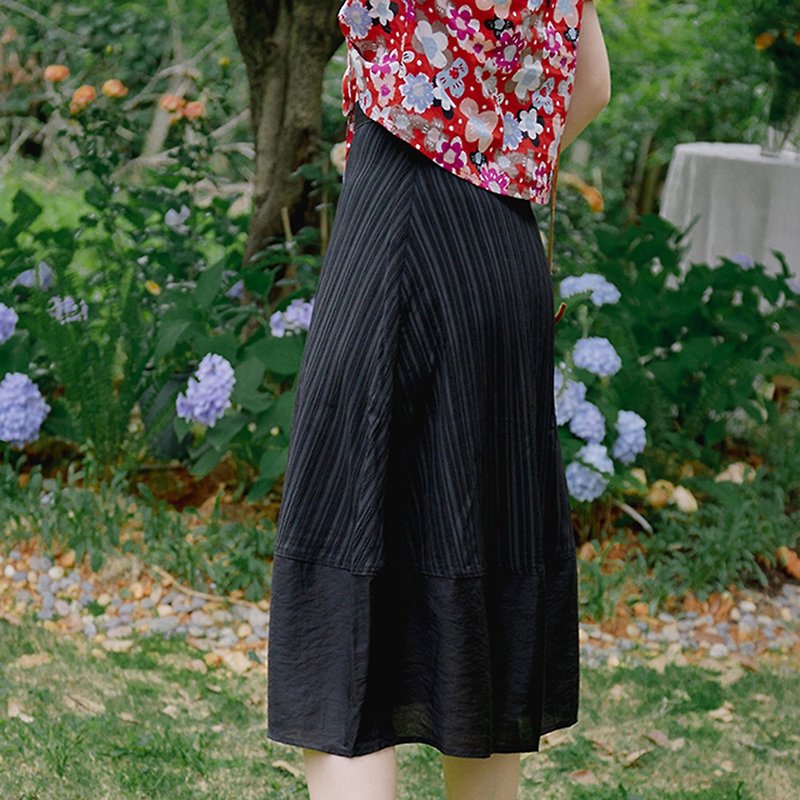 [クリア製品] Anne Chen 2019 Summer Women's Unilateral Bag Cover Decorative Skirt 8161T - スカート - その他の化学繊維 ブラック
