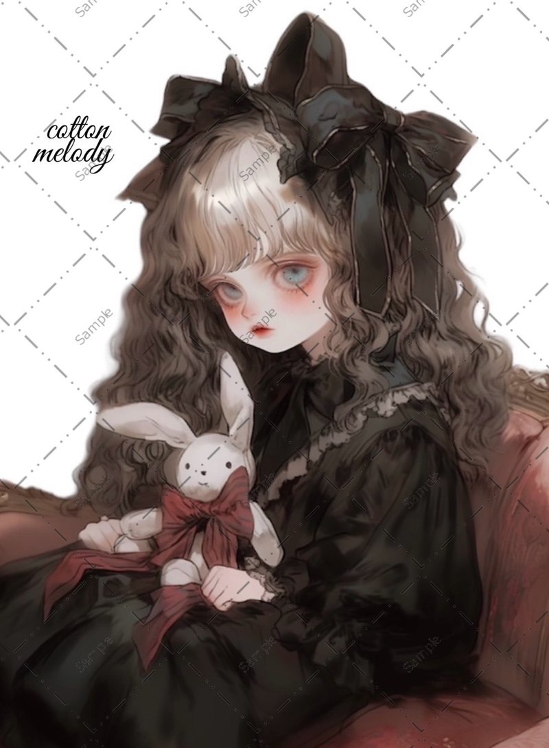 original sticker no.105 人物ステッカー オリジナルステッカー 人物ステッカー 女の子ステッカー オリジナル人物ステッカー - 貼紙 - 紙 