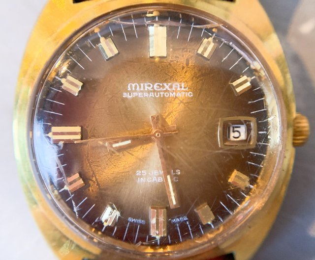 11/30以前の限定購入）MIREXAL Automatic25 JEWELS SWISSMADEアンティークウォッチ - ショップ Calvin  Lai 男女兼用（ユニセックス）腕時計 - Pinkoi