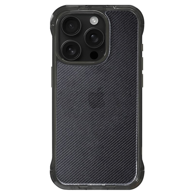 光雕系列 油畫玻璃 支架殼 標準透黑 iPhone 16 15 14 13 Pro Max - 手機殼/手機套 - 其他材質 黑色