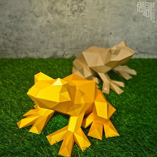 問創 Ask Creative DIY手作3D紙模型擺飾 肥小動物系列 -青蛙(2色可選)
