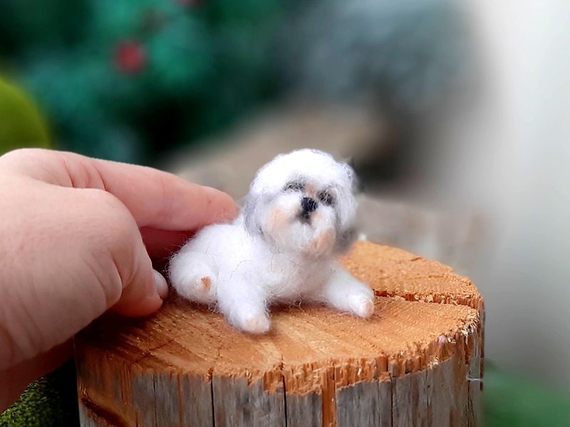 Customized pet Needle felted doll animal Healing small wool cats and dogs - Stuffed Dolls & Figurines - Wool 