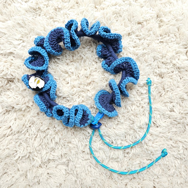 Braided mobile phone lanyard/drink carrying rope-Blue Ocean - เชือก/สายคล้อง - ผ้าฝ้าย/ผ้าลินิน สีน้ำเงิน