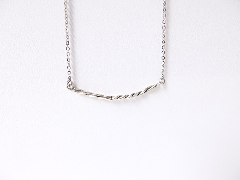 Smile sterling silver necklace - สร้อยคอ - เงินแท้ สีเงิน