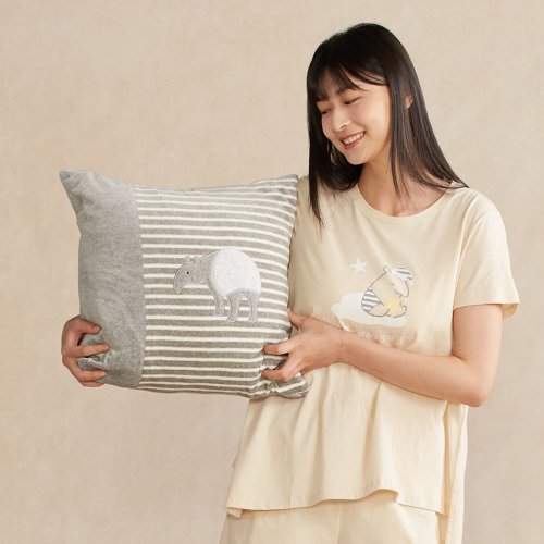 YVONNE COLLECTION以旺傢飾 馬來貘方形抱枕(45x45公分) -迷霧灰