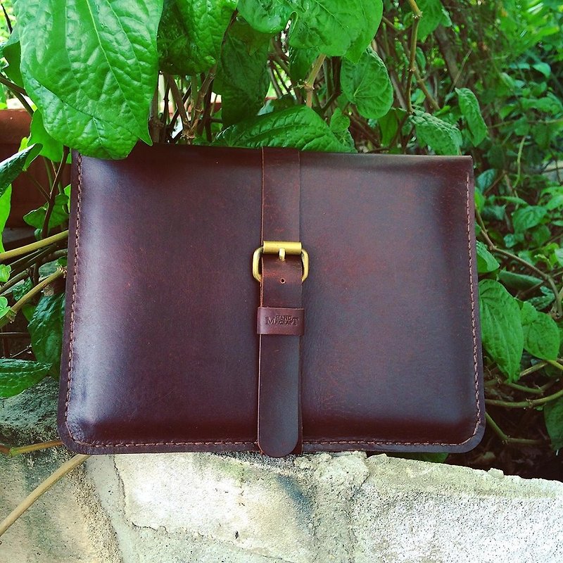 Elegant travel Wallet for iPad + iPad Mini color dark brown - กระเป๋าสตางค์ - หนังแท้ 