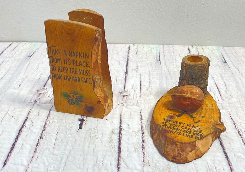 Vintage Wooden Desk Organizer, Pencil, Letter Holder, Handmade Storage, set of 2 - Other - Wood Brown