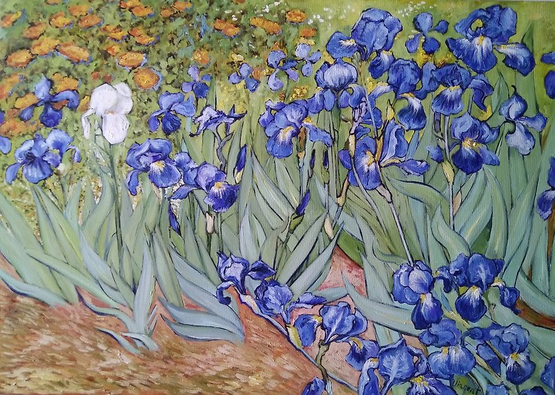 Irises Vincent Van Gogh handpainted copy - Wall Décor - Other Materials Blue