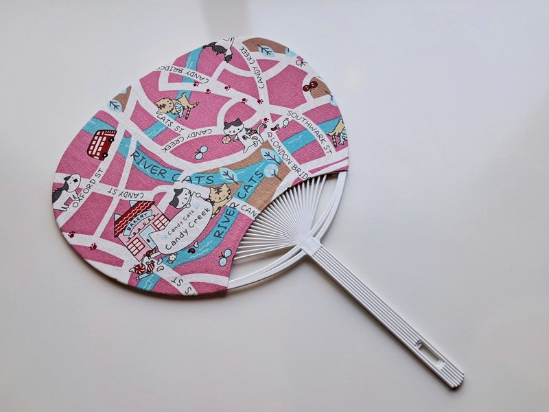 Kitten map cloth fan - Fans - Cotton & Hemp Pink