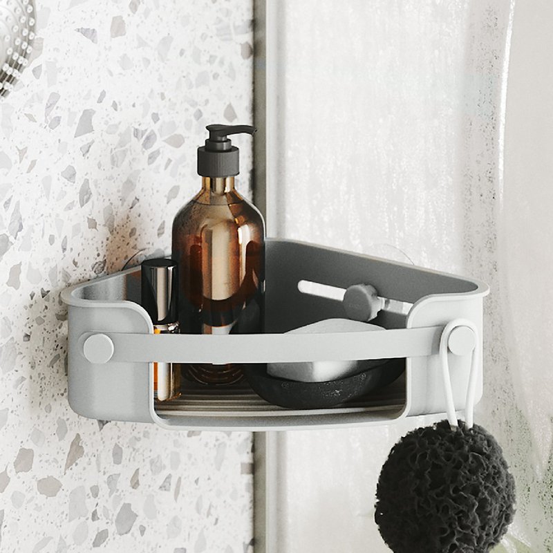 【Umbra】Flex壁掛式浴室三角瀝水置物架(岩灰) - 衛浴用品/浴室收納 - 塑膠 白色