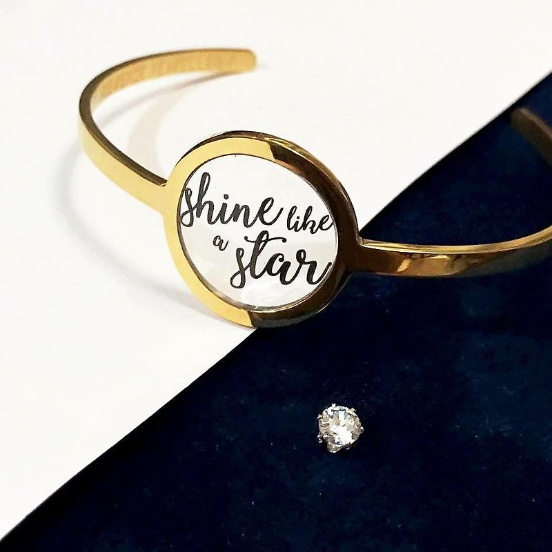 On My Mind Series - Shine like a Star bangle - Bracelets - Other Metals Gold
