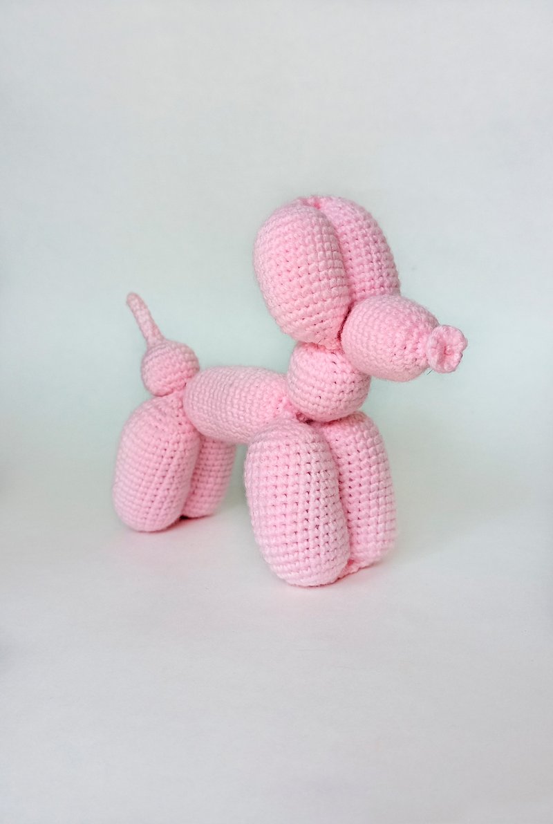 Balloon dog Stuffed animal toy Crochet pink toy - 寶寶/兒童玩具/玩偶 - 棉．麻 粉紅色