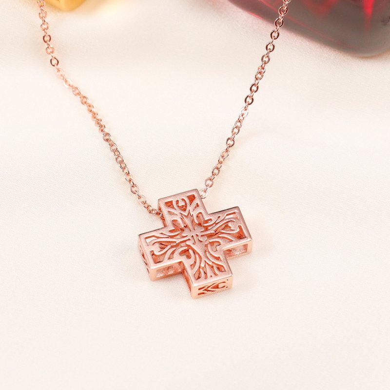 La Pureté Cross Necklace Urban Series - สร้อยคอ - ทองแดงทองเหลือง สีทอง