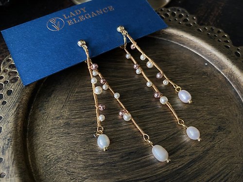 Lady Elegance 施華洛世奇珍珠 珍珠瀰漫耳環