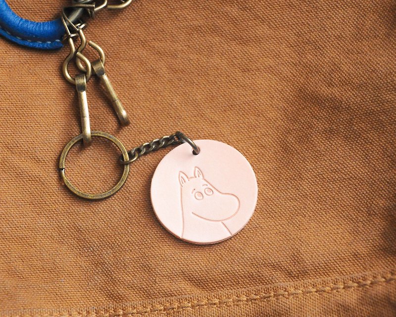 MOOMIN x 港產皮革 姆明 吊飾 鑰匙圈 本色 材料包 正式授權 - 鑰匙圈/鎖匙扣 - 真皮 卡其色