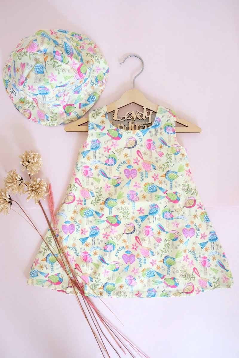 One Piece Dress for Girl Dress for her Gift for Girl Birthday Gift - กระโปรง - ผ้าฝ้าย/ผ้าลินิน สีเหลือง