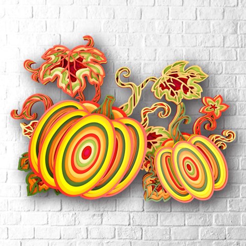 LeVanilleShop 向量檔案 花園裡的南瓜 3D 分層設計 SVG 切割檔案用於 Cricut C