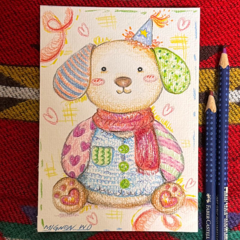 色鉛筆全手繪明信片-紙有一張 - 卡片/明信片 - 紙 