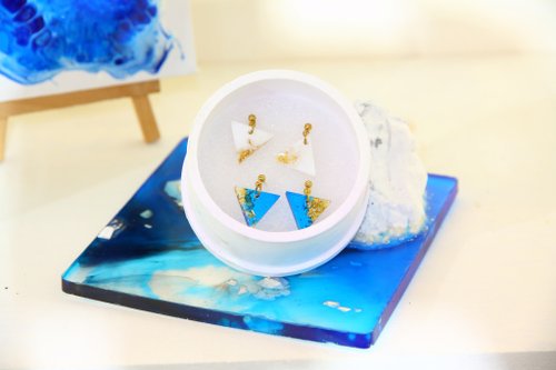 心流藝 金箔純色-耳環 #客製, 送禮包裝, 銀箔, 耳夾, 項鍊, 手鍊