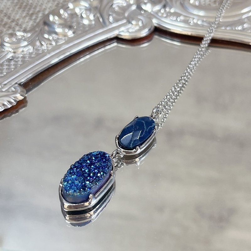 Druzy crystal necklace - Necklaces - Semi-Precious Stones 