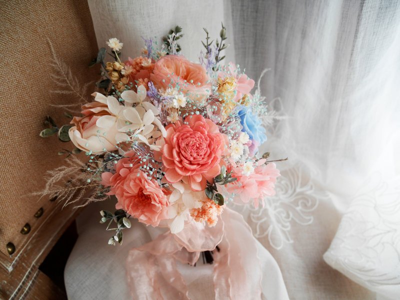 Candy-colored bouquets, bridal bouquets, dry bouquets, no withered bouquets, pink bouquets, customized bouquets - Dried Flowers & Bouquets - Plants & Flowers Pink