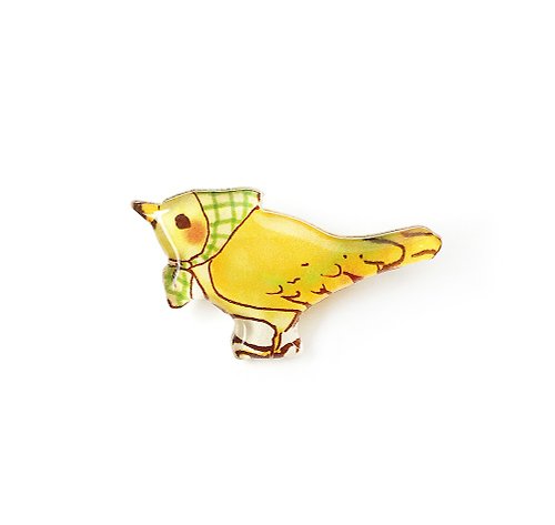 Little brilliant days Tea and Fruit Lemon-bird brooch【レモン色の小鳥ブローチ】