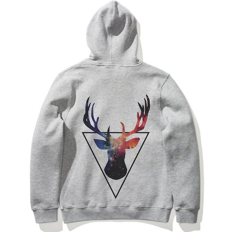 Triangle Deer【Ready Stock】Long Sleeve Brushed Hooded T 2 Colors Triangle Deer Bearded Animal - Unisex Hoodies & T-Shirts - Cotton & Hemp Multicolor
