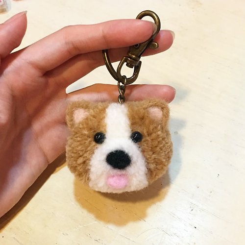VV Pet 客製化寵物紀念品 純手工迷你科基寶寶鑰匙圈