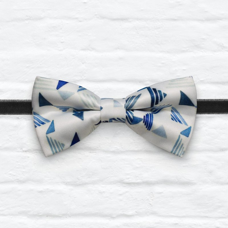 Style 0059 Bowtie - Modern Boys Bowtie, Toddler Bowtie Toddler Bow tie, Groomsmen bow tie, Pre Tied and Adjustable Novioshk - สร้อยติดคอ - เส้นใยสังเคราะห์ สีน้ำเงิน