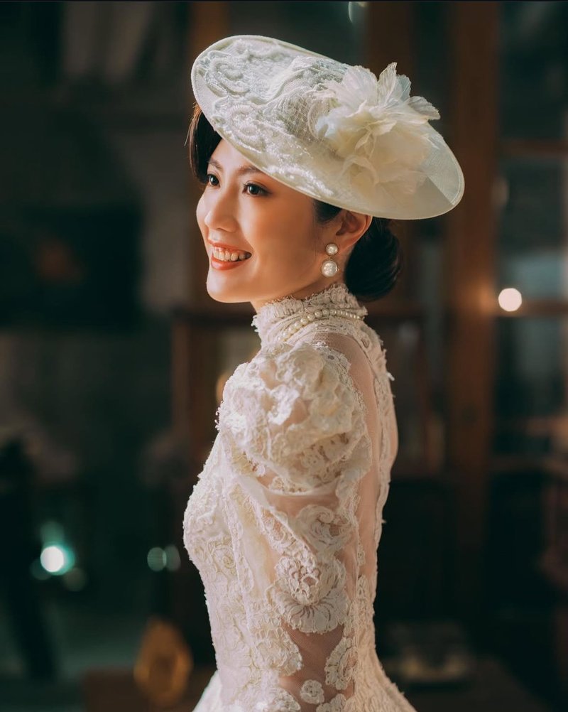 手工帽子 - 禮服/小禮服 - 棉．麻 白色