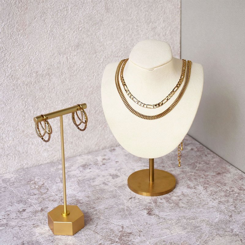 European and American Fashion Earrings Necklace Set - Multi-circle Stereo Ears - สร้อยคอ - ทองแดงทองเหลือง สีทอง