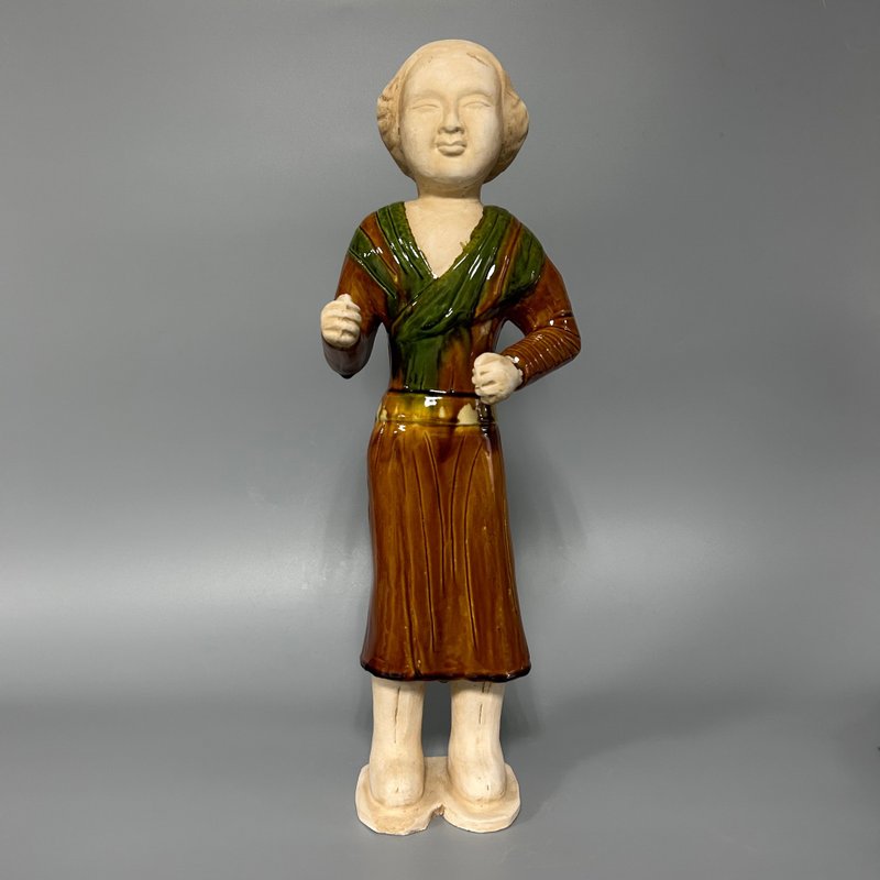 唐三彩女立俑 - 擺飾/家飾品 - 陶 卡其色