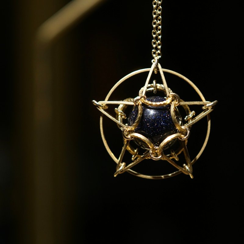 The Star • Blue Stone Star Necklace Bronze Anniversary Valentine’s Day Gift - Necklaces - Other Metals Gold