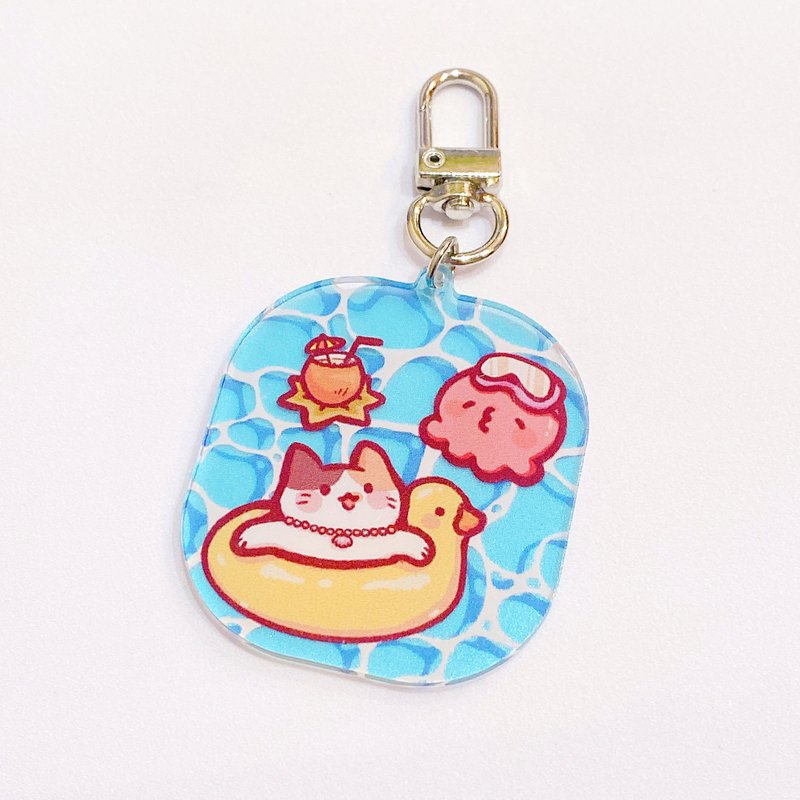 TACO Acrylic Charm - Play in the water in the summer - พวงกุญแจ - อะคริลิค สีน้ำเงิน