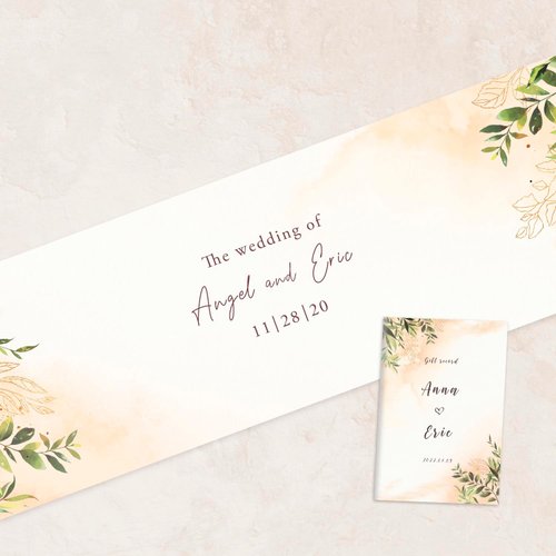 Mibao Design｜婚禮客製化商品 結婚簽名綢+收禮簿 婚禮桌巾 婚禮簽到 簽名軸 禮金簿 簽名布