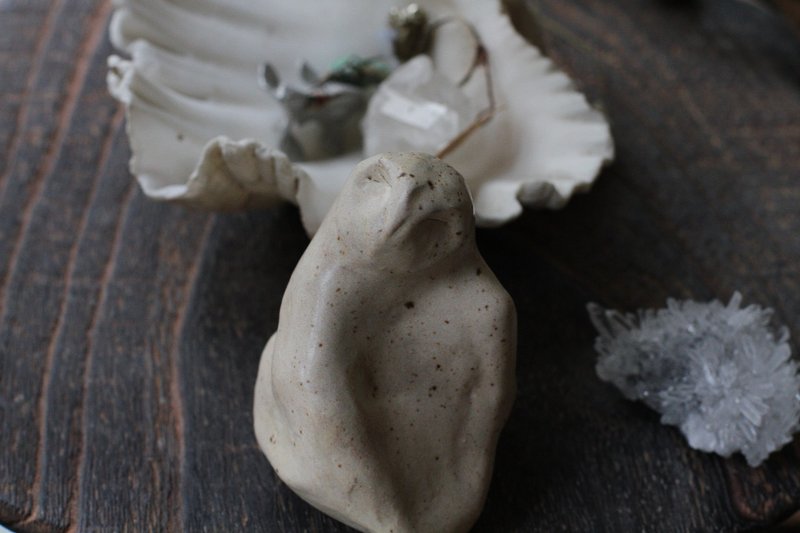 純手捏行禪修行陶偶/擺飾 - 擺飾/家飾品 - 陶 白色