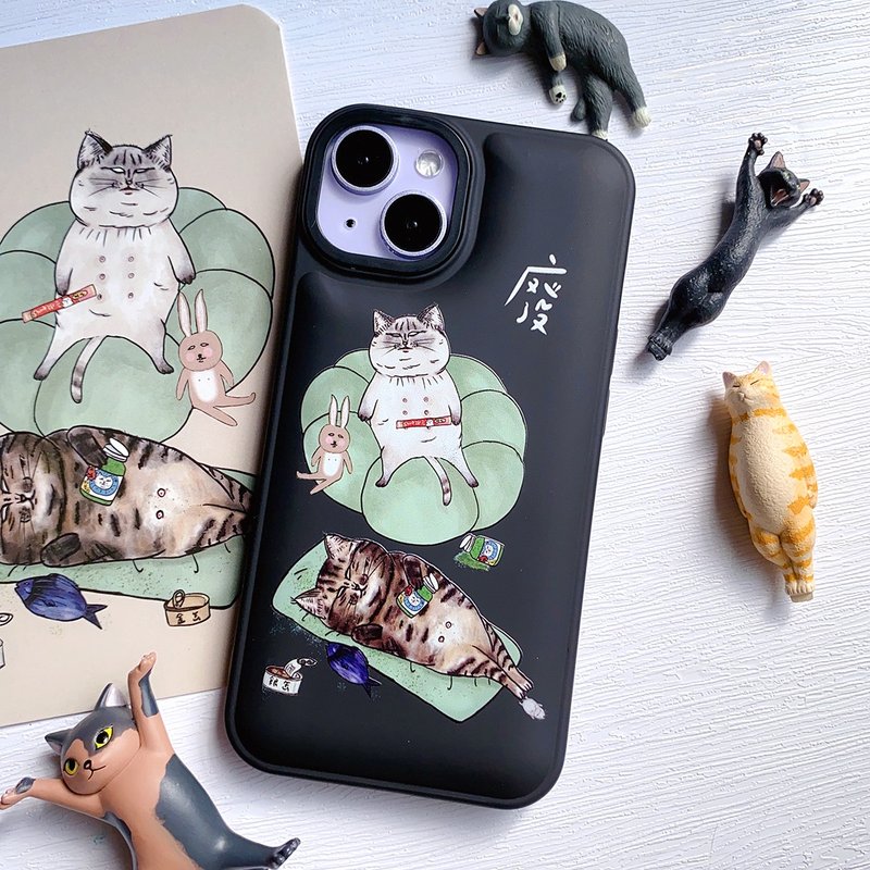 廢貓人生 - iPhone 手機殼 (全軟殼) - 手機殼/手機套 - 塑膠 黑色