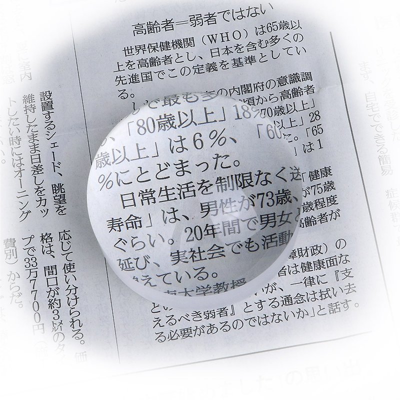 5x/15D/60mm 日本製光學白玻璃文鎮型放大鏡 1880 - 其他 - 玻璃 黑色