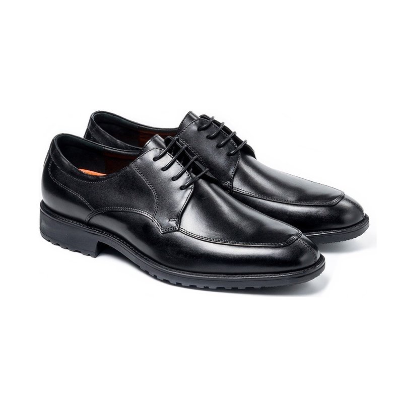 Ultra-lightweight 3E wide-last casual men's leather shoes 23406-5 black - รองเท้าหนังผู้ชาย - หนังแท้ 