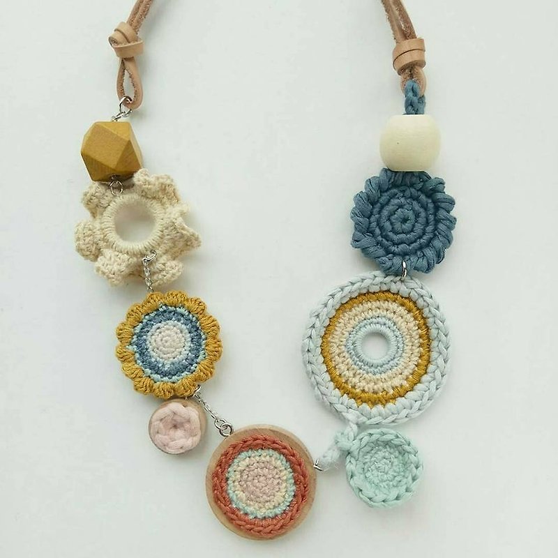 Tribal tassel crochet necklace - Chokers - Cotton & Hemp Multicolor