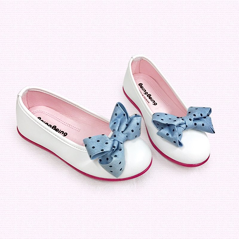 Elegant Bow Doll Shoes - Fashion Princess White - รองเท้าเด็ก - หนังเทียม ขาว