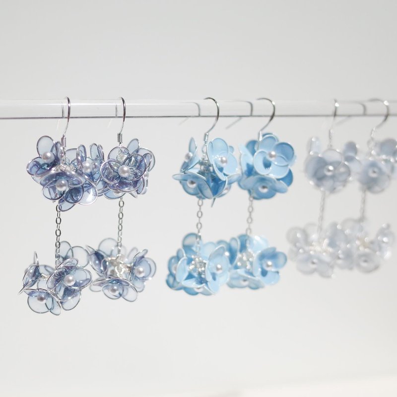 Lovely Blue Resin Handmade Earrings - ต่างหู - เรซิน สีใส