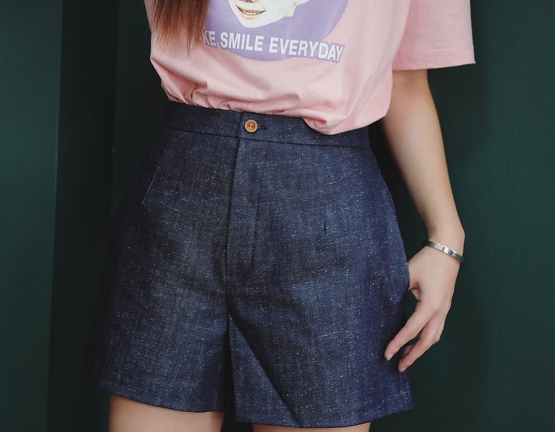 Basic shorts : Jean - 女長褲 - 其他材質 藍色