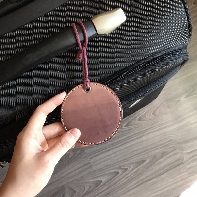 圓形行李吊牌_木苺 - 證件套/識別證套 - 真皮 紅色