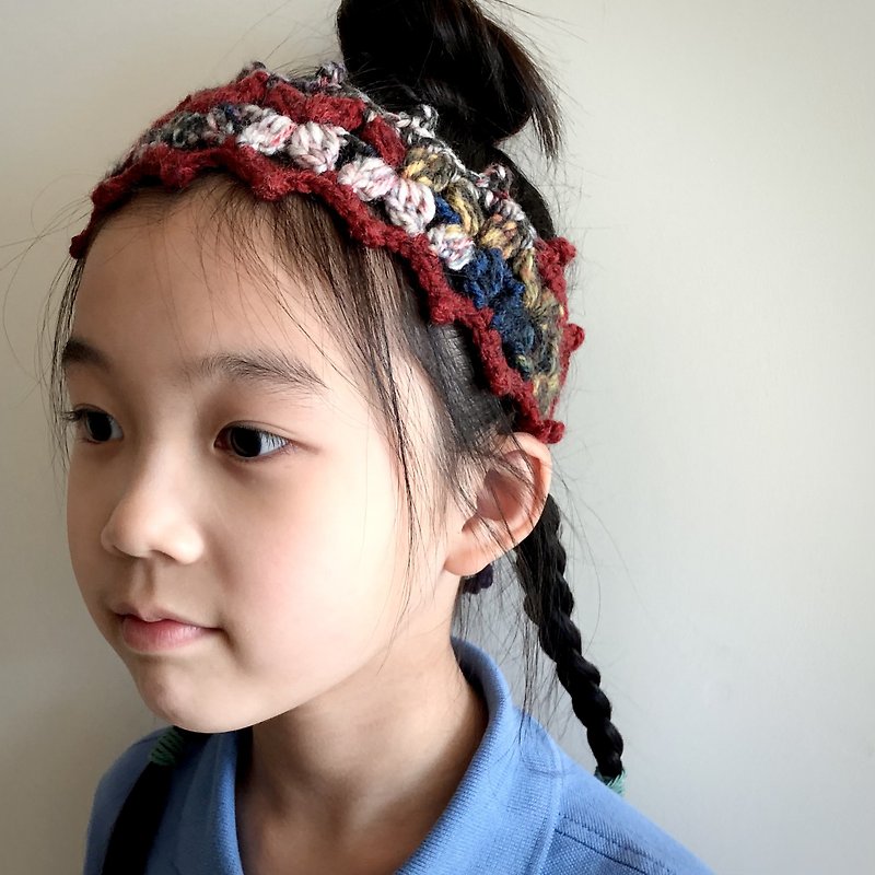 Braided Hair Band - Basket Empty Pattern Section Dyeing and Running Color - เครื่องประดับผม - ขนแกะ สีแดง