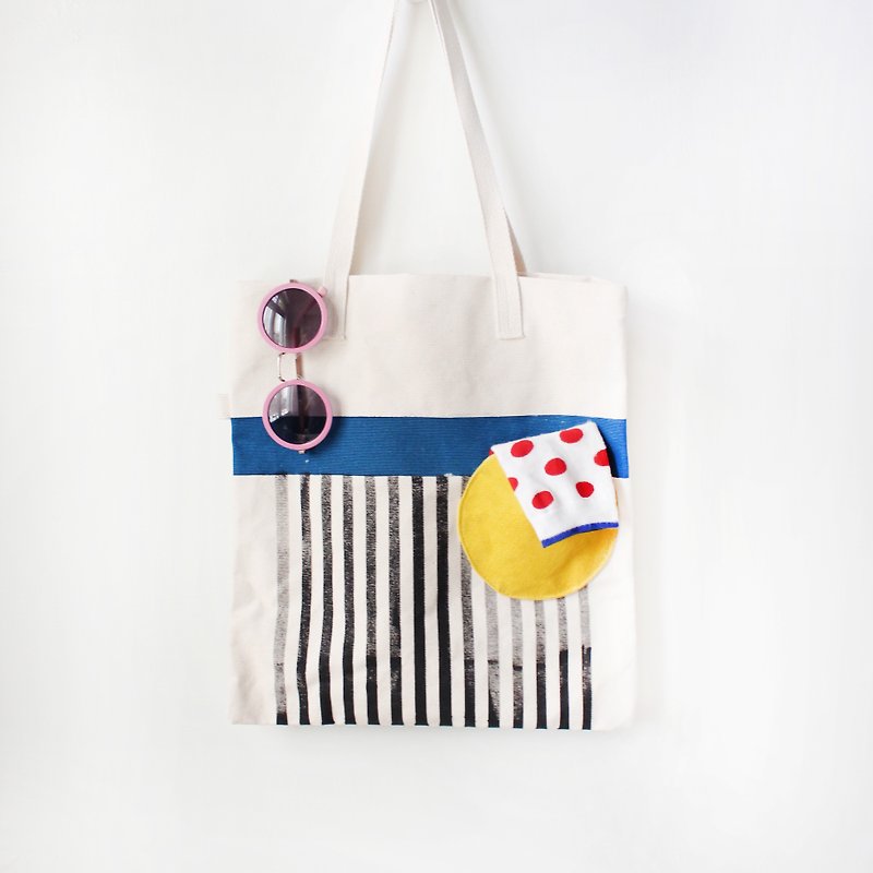 Have combined jiho- round pocket straight sided printing canvas bag - Messenger Bags & Sling Bags - Cotton & Hemp White
