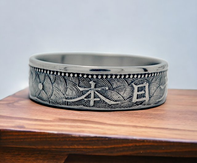 Japanse Coin Ring 10 Sen 1920-1926, Japan Ring For Man